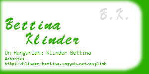 bettina klinder business card